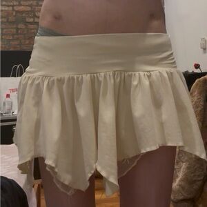 Elegant Cream Skirt with Lace Detail